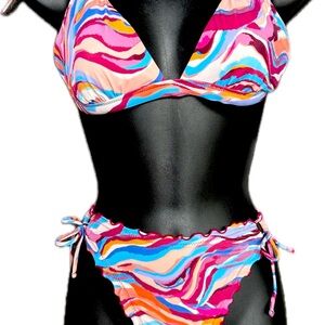Shade & Shore Multicolor Wave Bikini